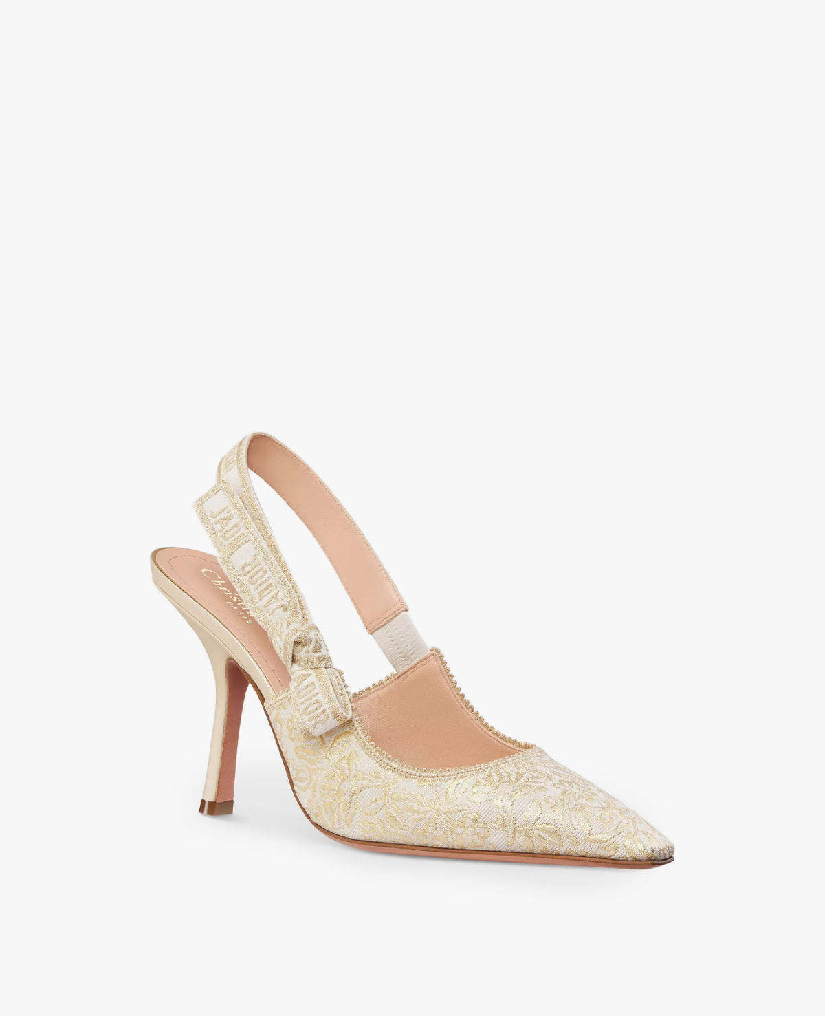 Dior J’Adior Slingback Pump White and Gold-Tone Millefiori Jacquard