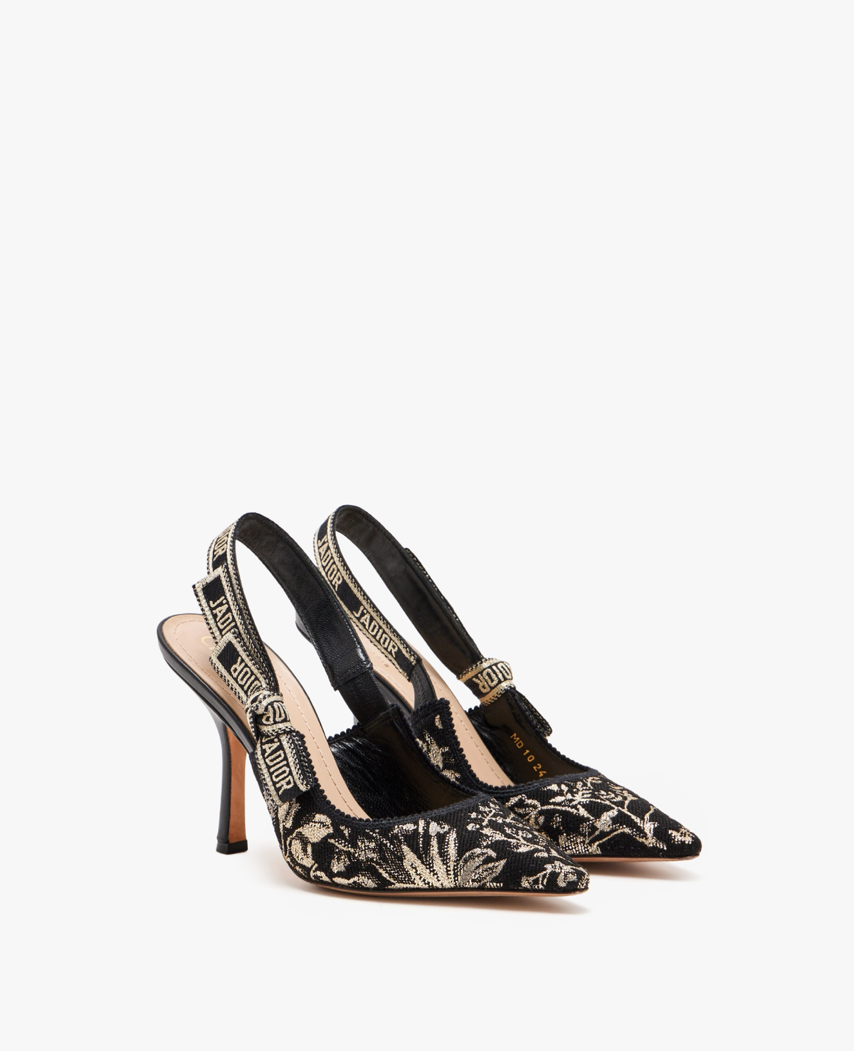 Dior J’Adior Slingback Pump Black and Gold-Tone Millefiori Jacquard