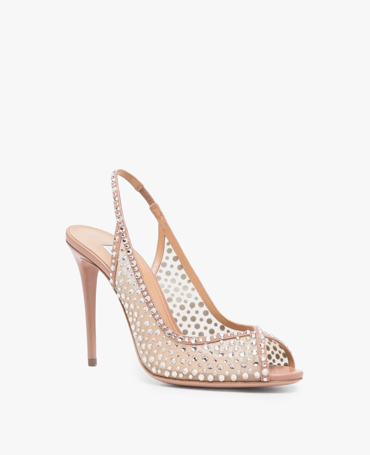 Aquazzura Crystal Lover 105 Pink Sandals