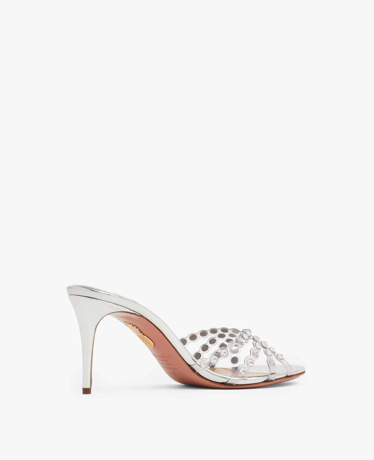 Aquazzura Tequila Mule 75 mm Silver