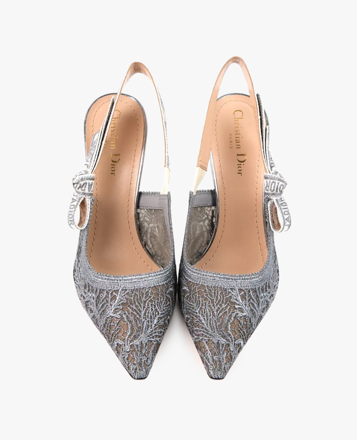 Dior J’Adior Slingback Pump Silver-Tone Metallic Thread