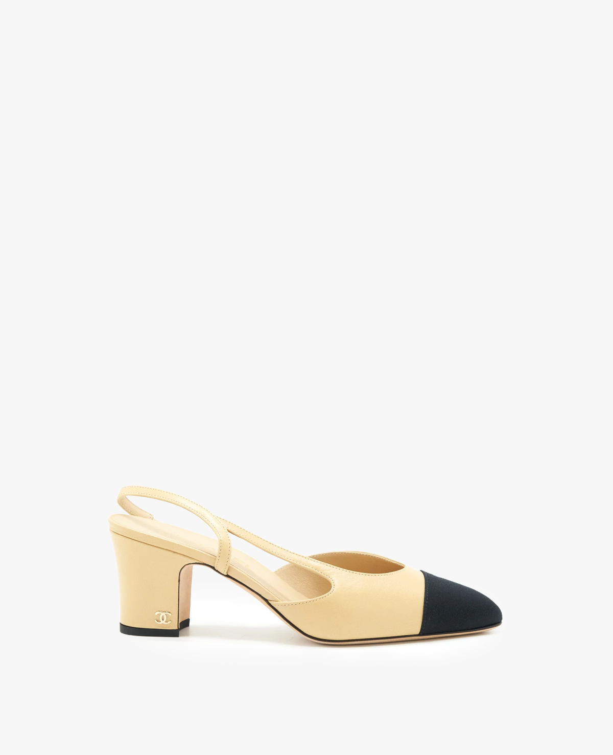 Chanel Beige & Black Slingbacks