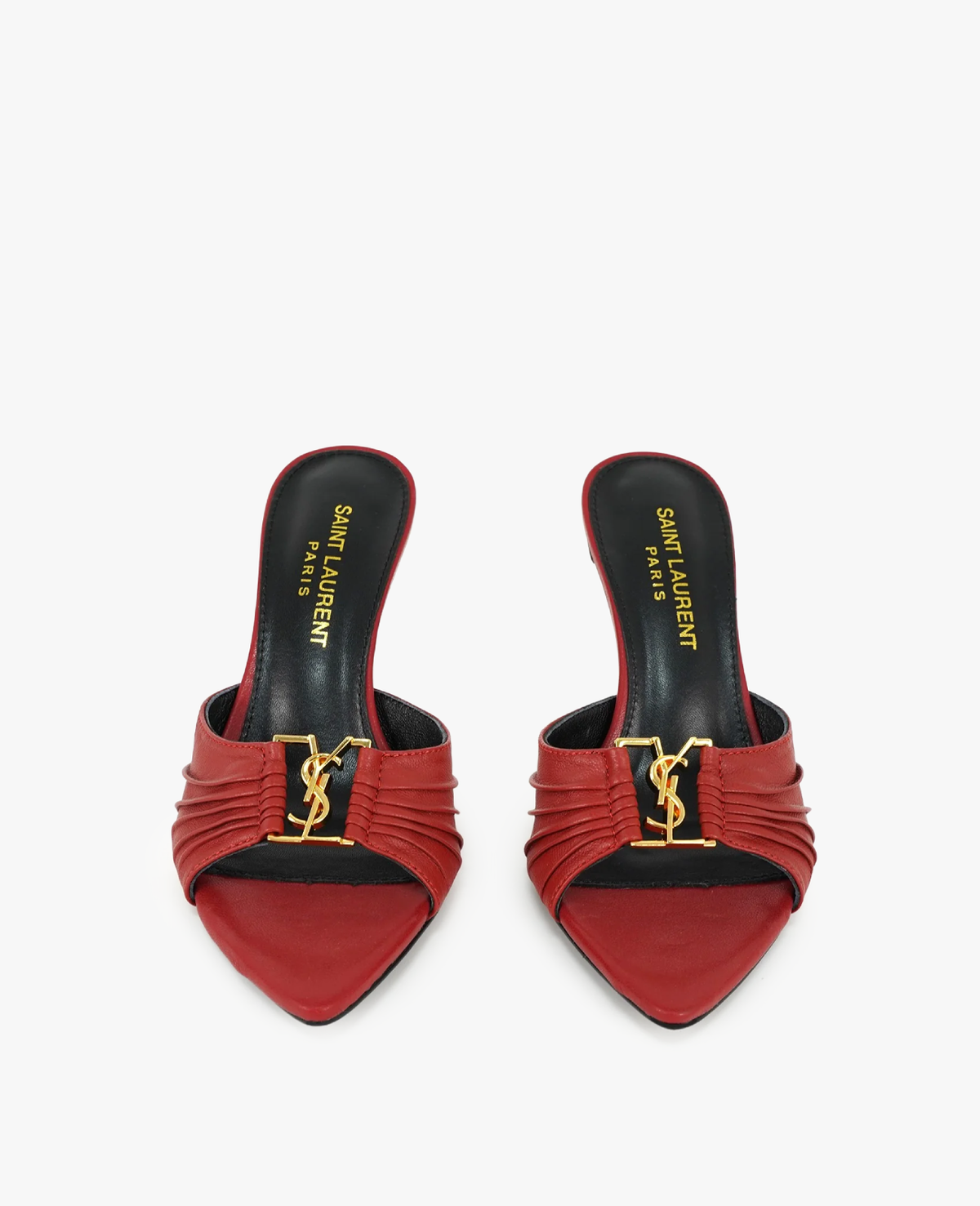 Saint Laurent Babylone Open Toe Mules Red