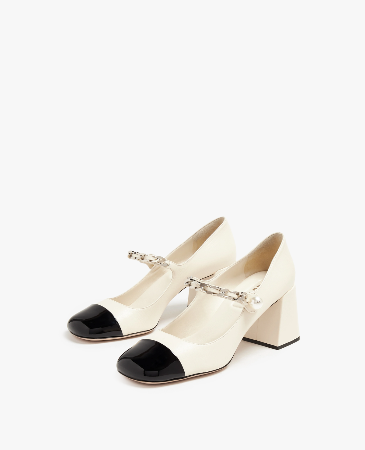 Miu Miu Patent Leather Pumps Ivory Black