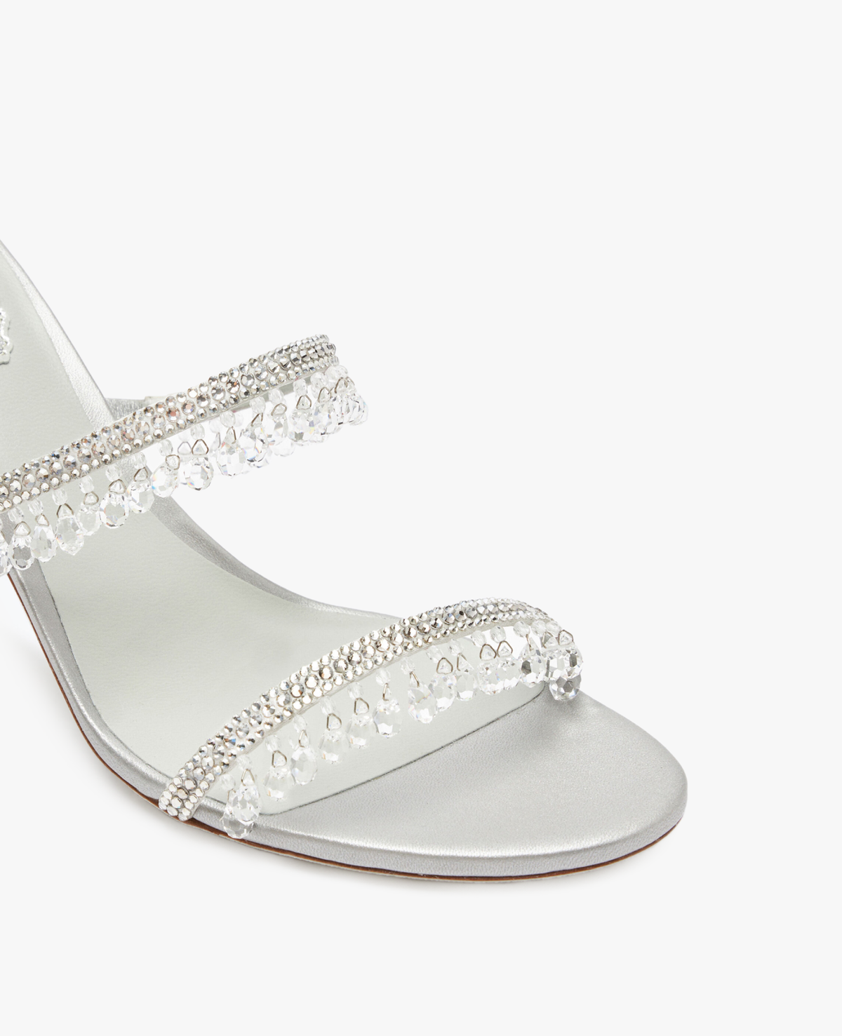 René Caovilla Chandelier Pearl Gray Mule 80 mm