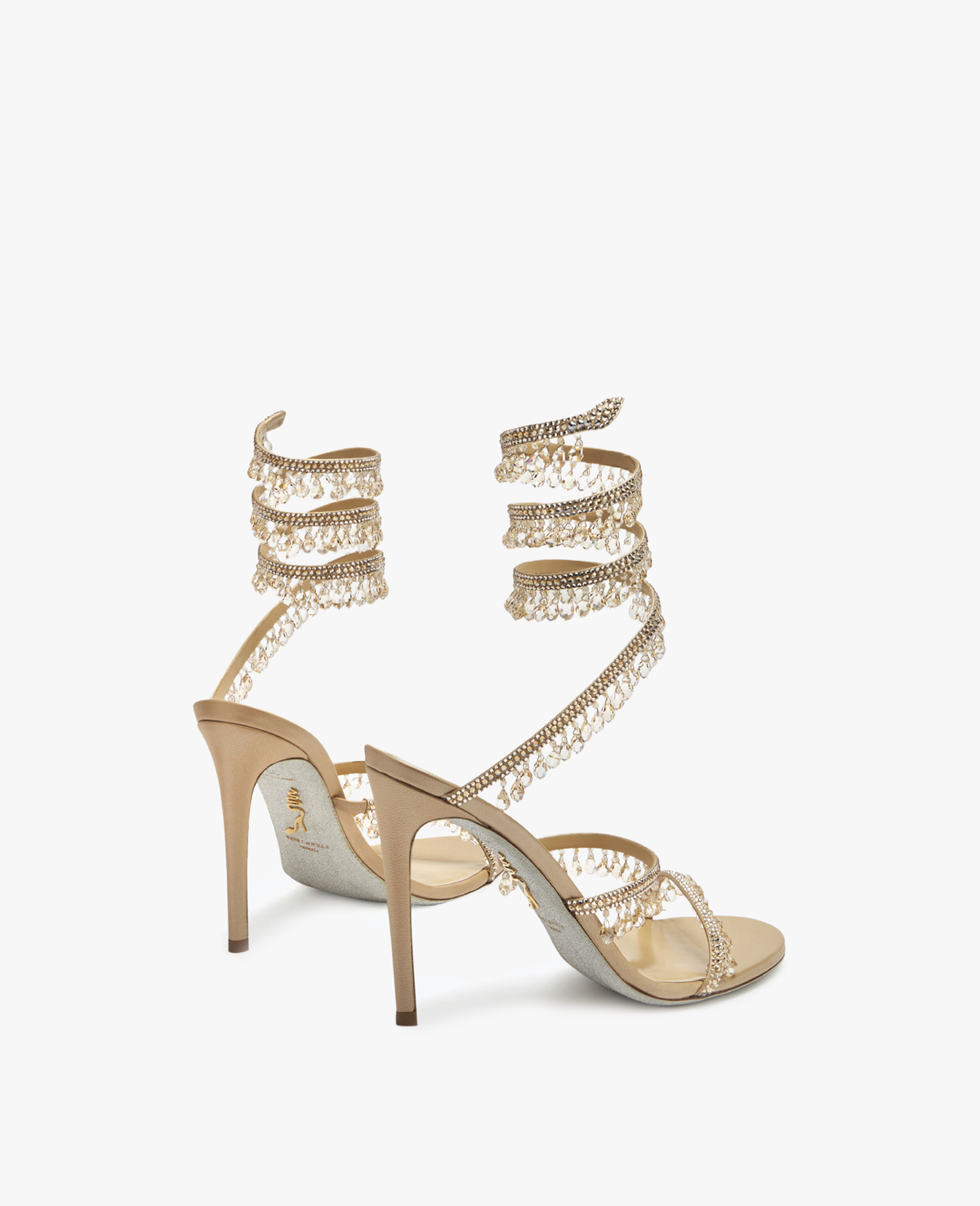 René Caovilla Chandelier Beige Sandal 105 mm