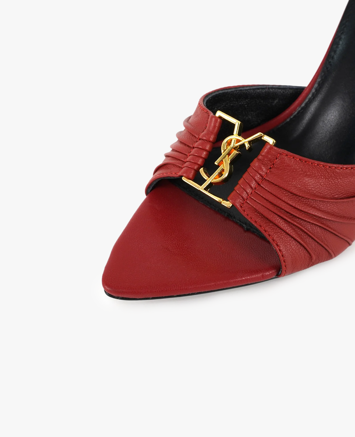 Saint Laurent Babylone Open Toe Mules Red