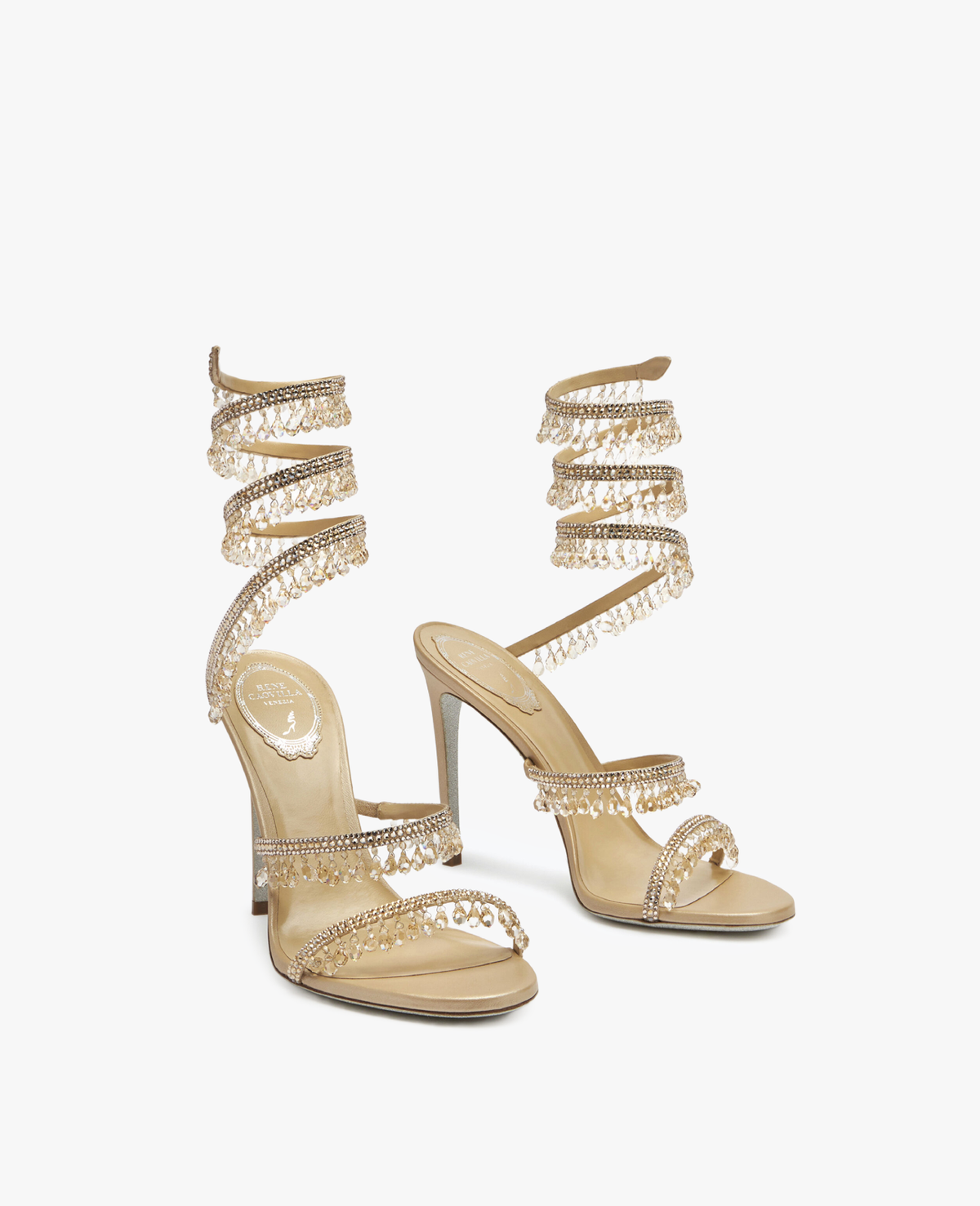 René Caovilla Chandelier Beige Sandal 105 mm