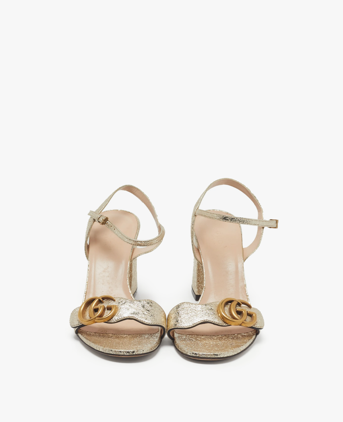 Gucci Marmont Metallic Heel Sandals