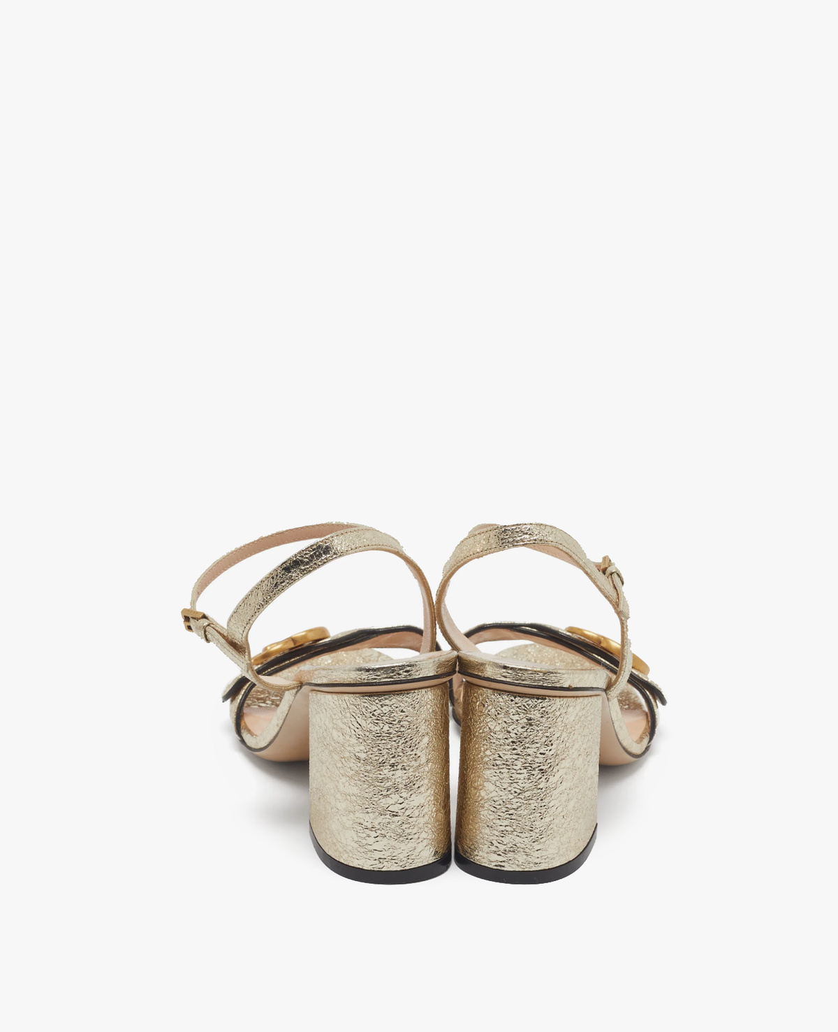 Gucci Marmont Metallic Heel Sandals