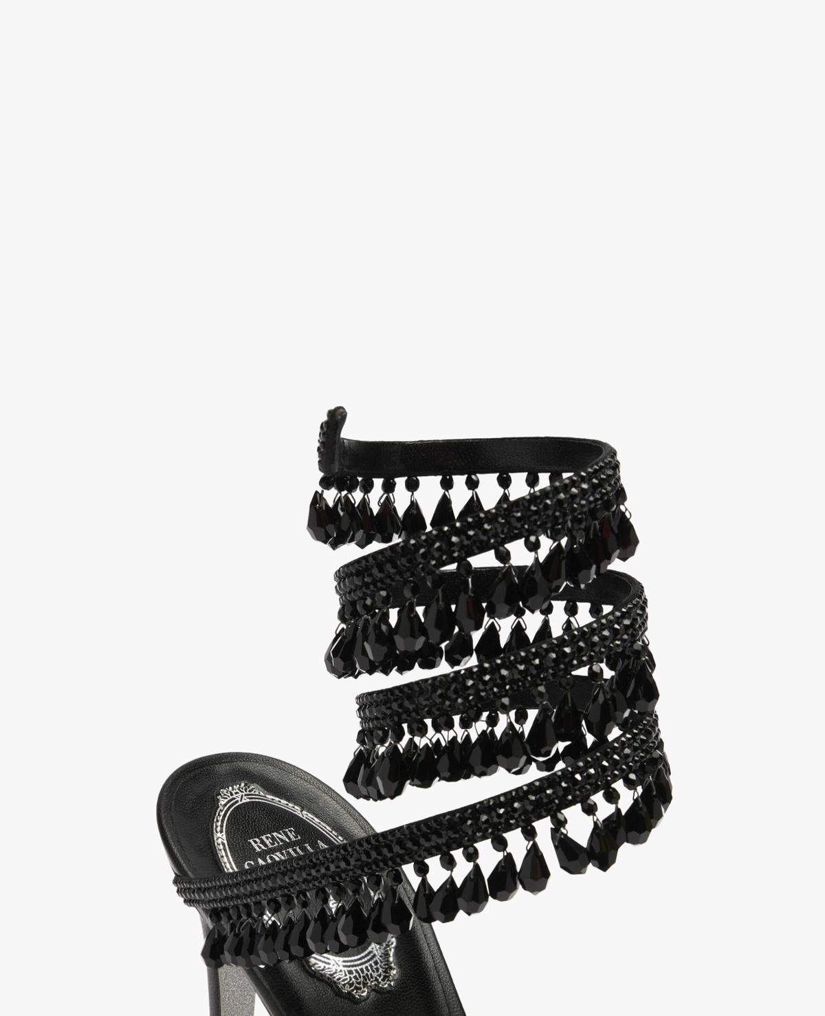 René Caovilla Chandelier Black Sandal 105 mm
