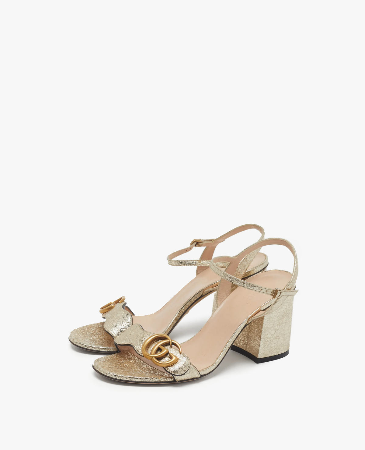 Gucci Marmont Metallic Heel Sandals