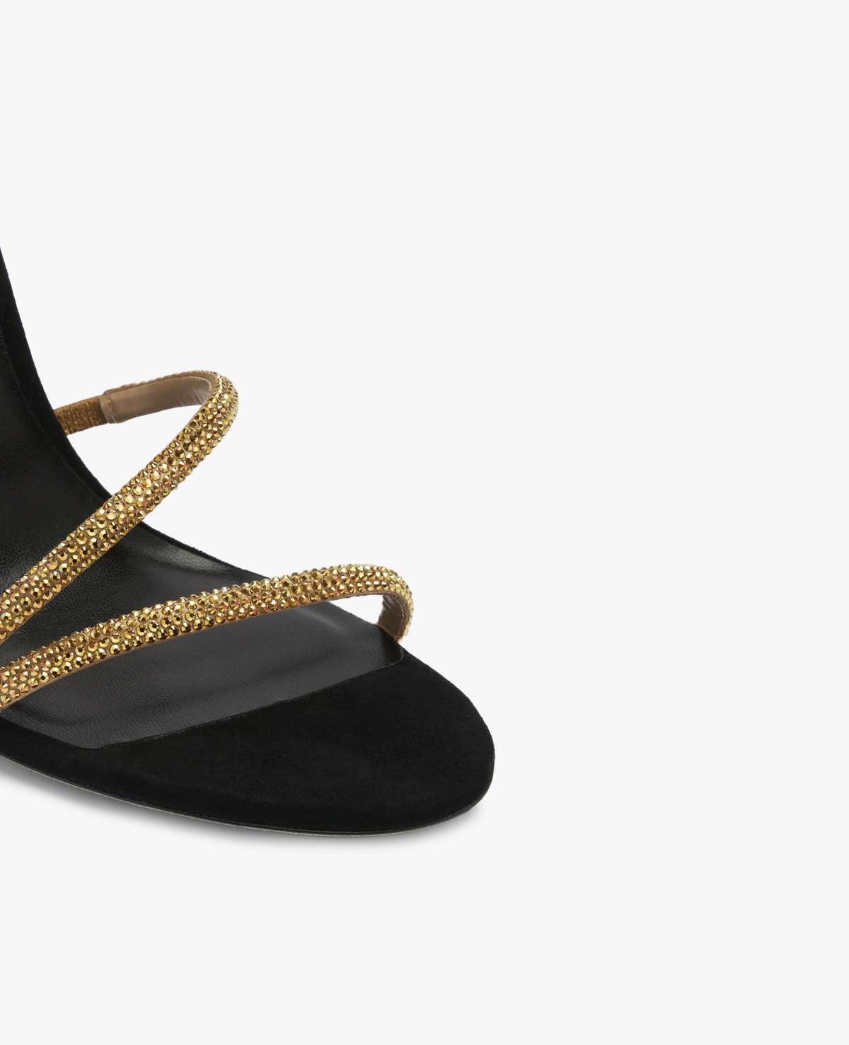 René Caovilla Margot Black & Gold Sandal