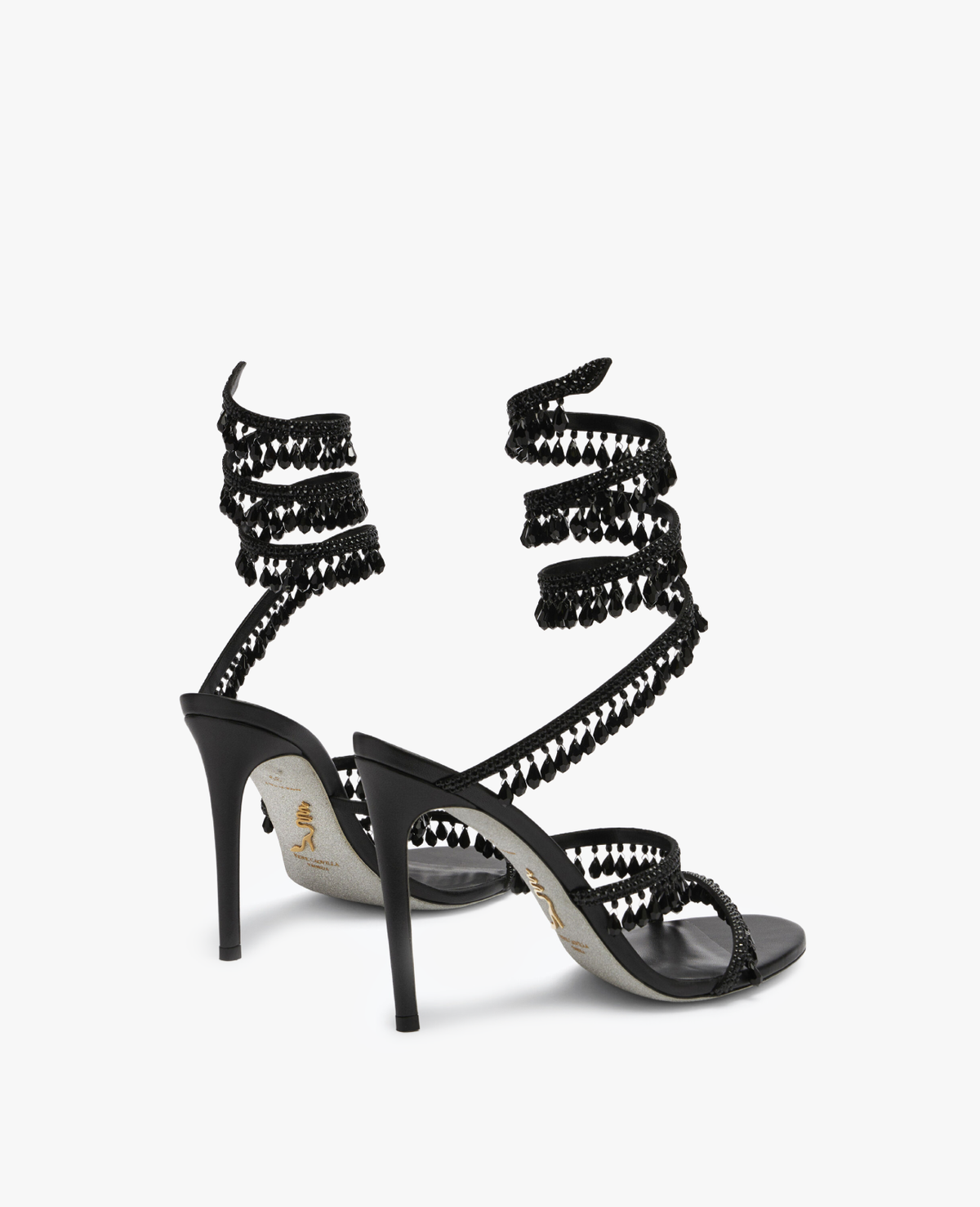 René Caovilla Chandelier Black Sandal 105 mm