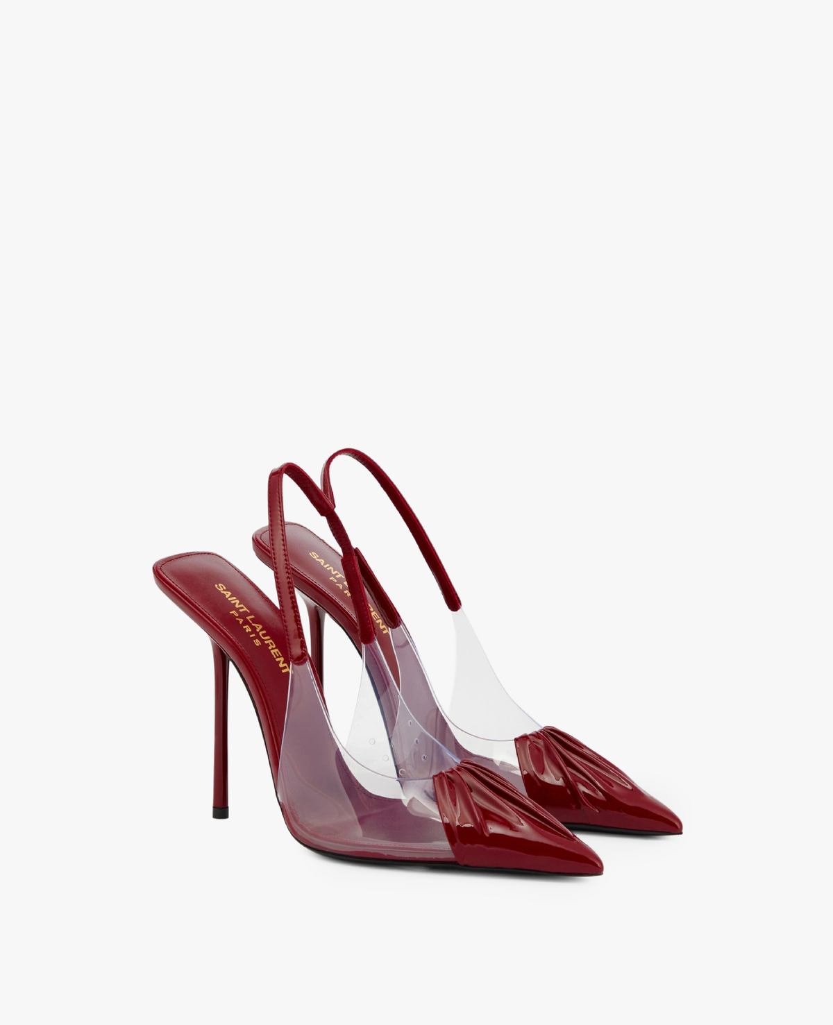 Saint Laurent Red Chica Slingback Pointed Toe Pumps