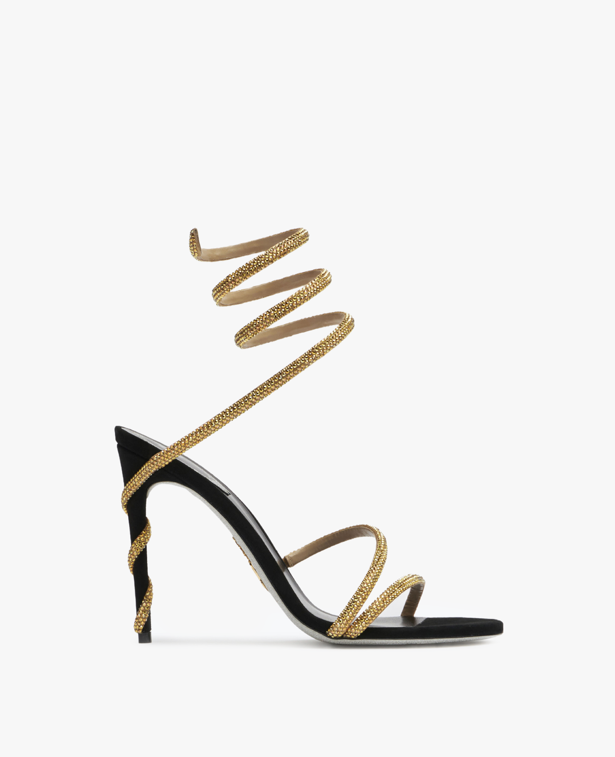 René Caovilla Margot Black & Gold Sandal