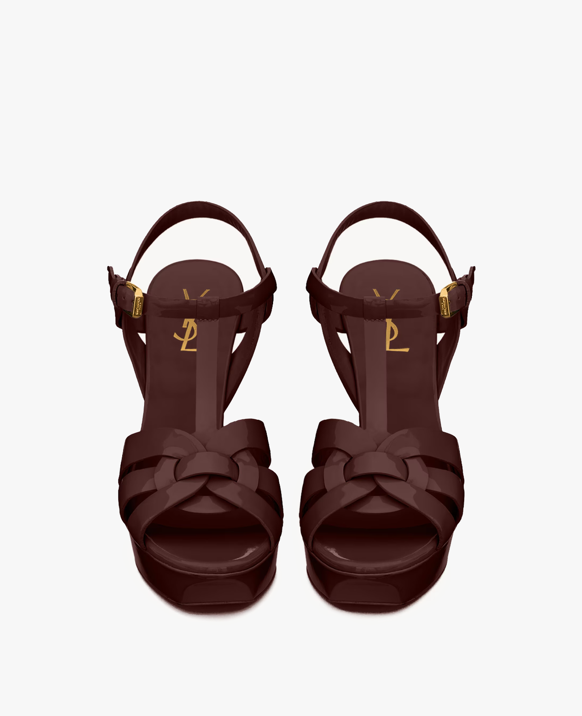Saint Laurent Tribute Burgundy Sandals