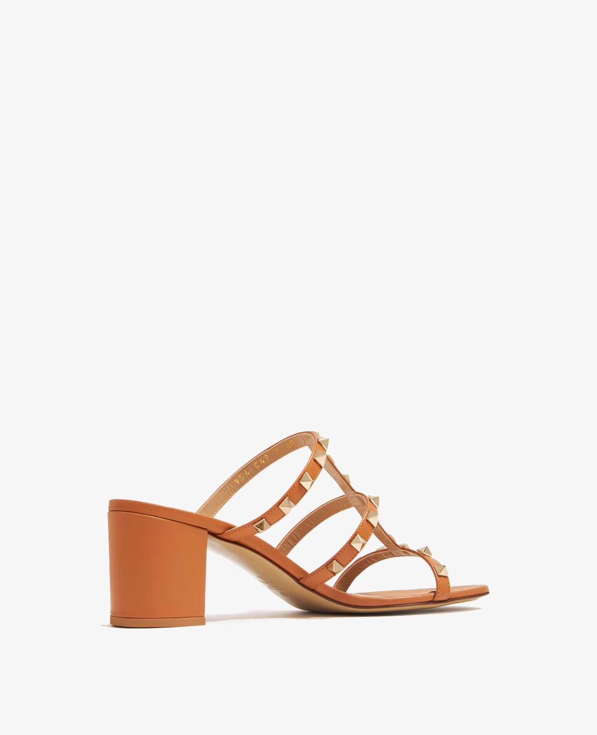 Valentino Rockstud Calfskin Leather Slide Sandal 60 mm Almond