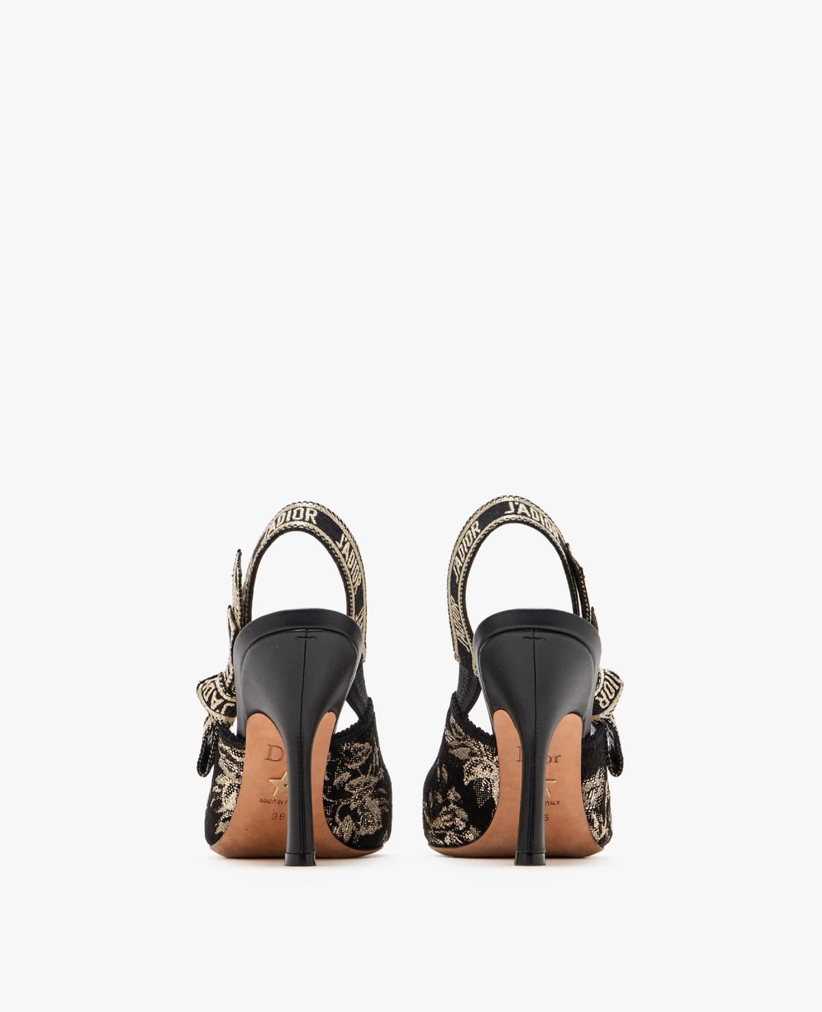 Dior J’Adior Slingback Pump Black and Gold-Tone Millefiori Jacquard