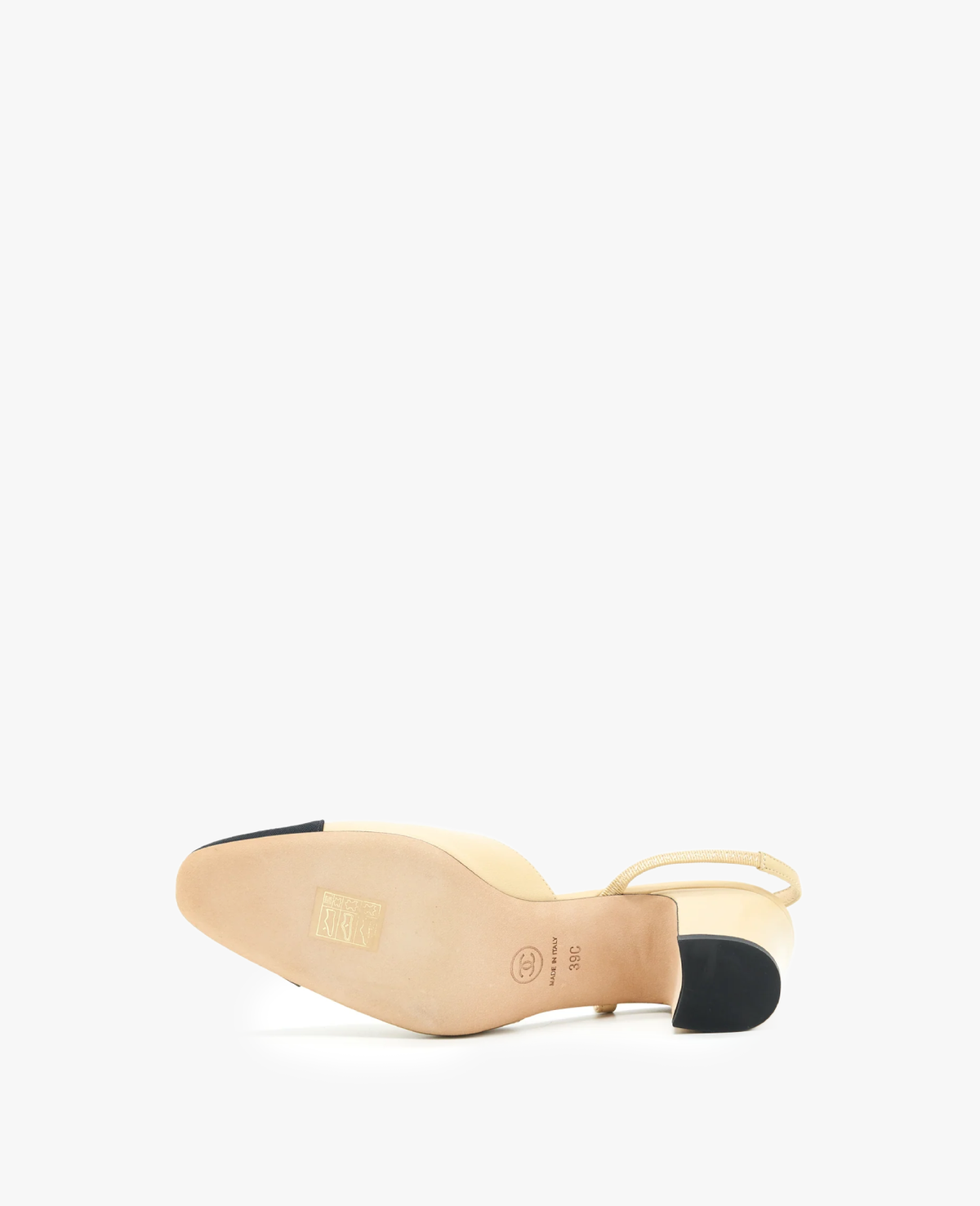 Chanel Beige & Black Slingbacks