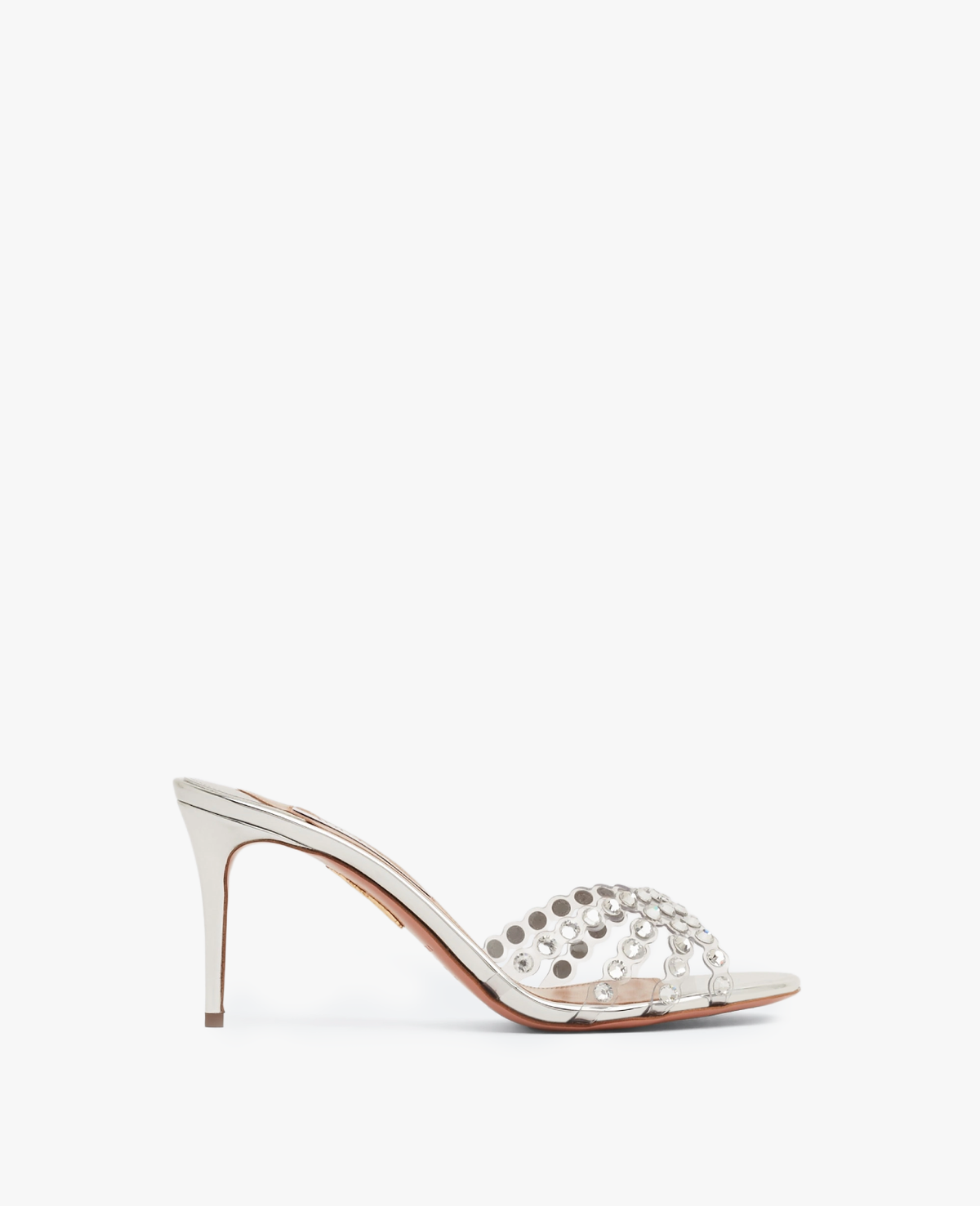 Aquazzura Tequila Mule 75 mm Silver
