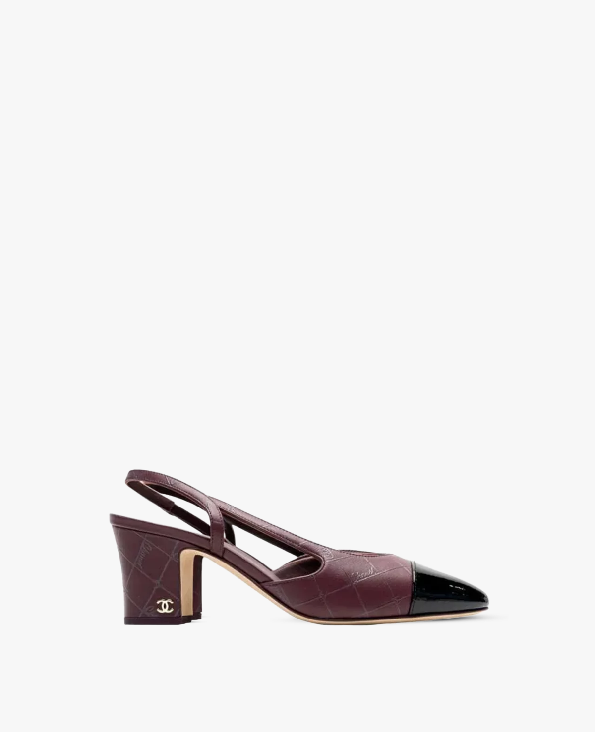 Chanel Burgundy & Black Slingbacks Pumps